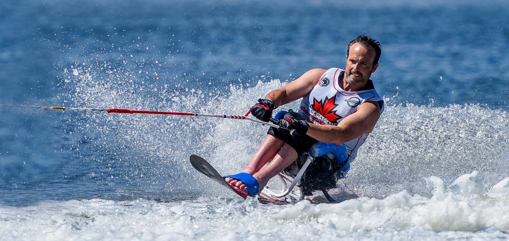 Jake Thomas water skiing