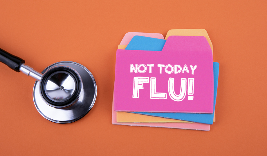 not today flu written on colourful cards