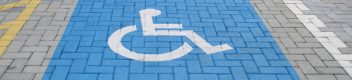 Accessible Parking symbol on the road.