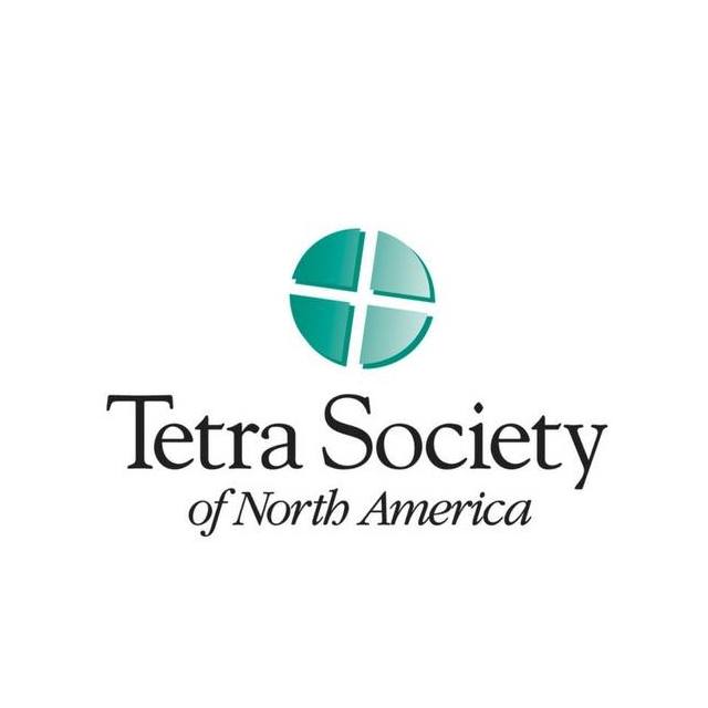 Tetra Society logo. Green circle with text