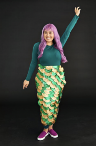 Mermaid costume with cupcake liners