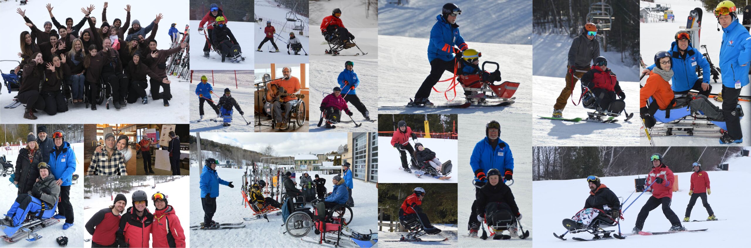 Collage of photos from the 22nd annual ski and snowboard day
